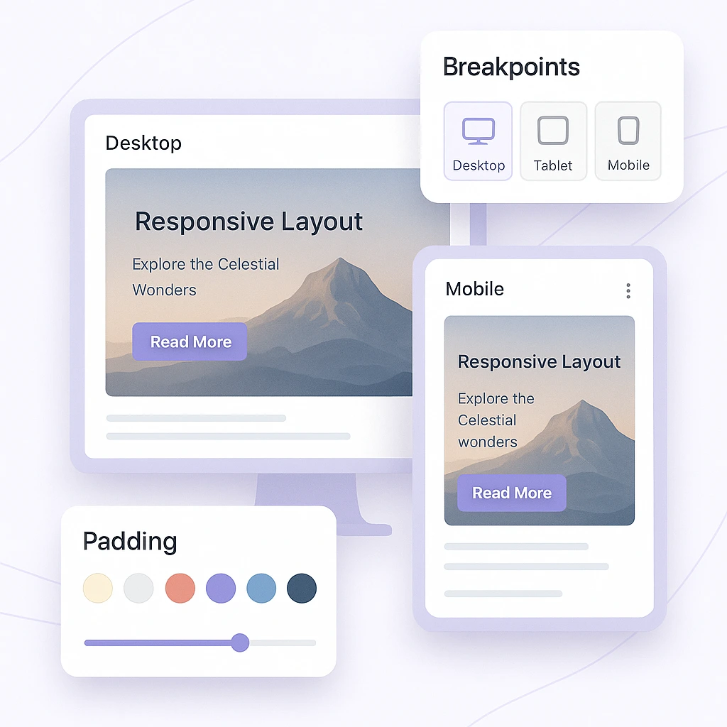 Multiple layouts Pc, Mobile, tablet showcasing the Responsiveness of the Website